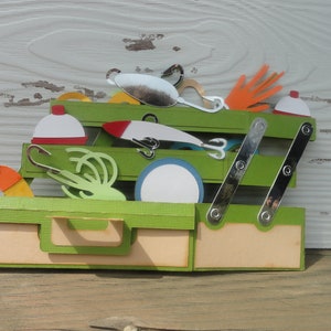 3d Pop-Up Tackle Box Card, Tackle Box Card, Fishing Card, Birthday Card, Father's Day Card image 3