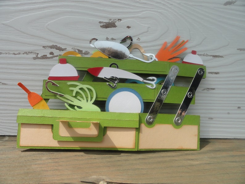 3d Pop-Up Tackle Box Card, Tackle Box Card, Fishing Card, Birthday Card, Father's Day Card image 3