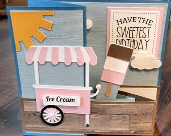 Ice Cream Cart Pop up Birthday Card