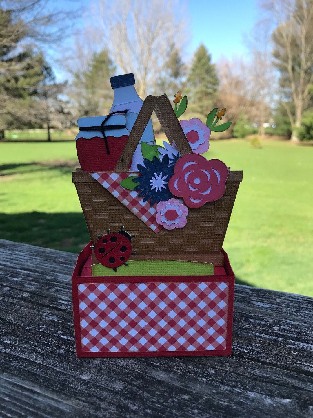 Popup Picnic Basket Card, Birthday Card, Mothers Day Card, Invitation