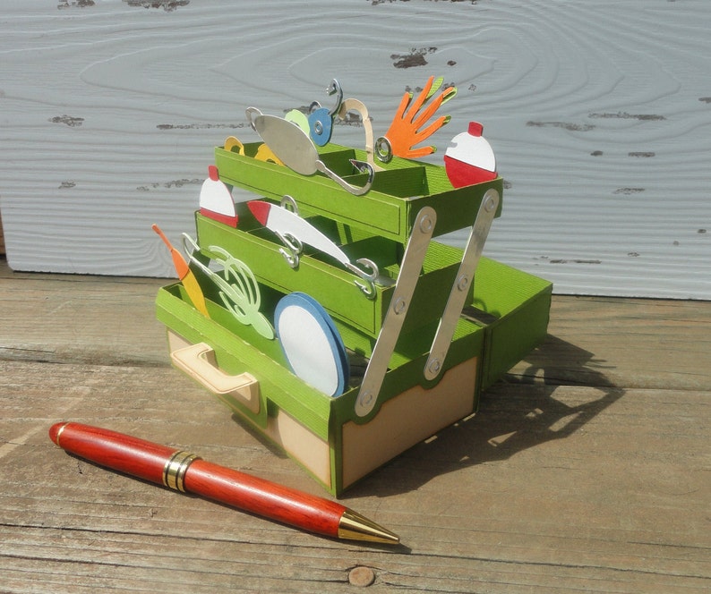 3d Pop-Up Tackle Box Card, Tackle Box Card, Fishing Card, Birthday Card, Father's Day Card image 4