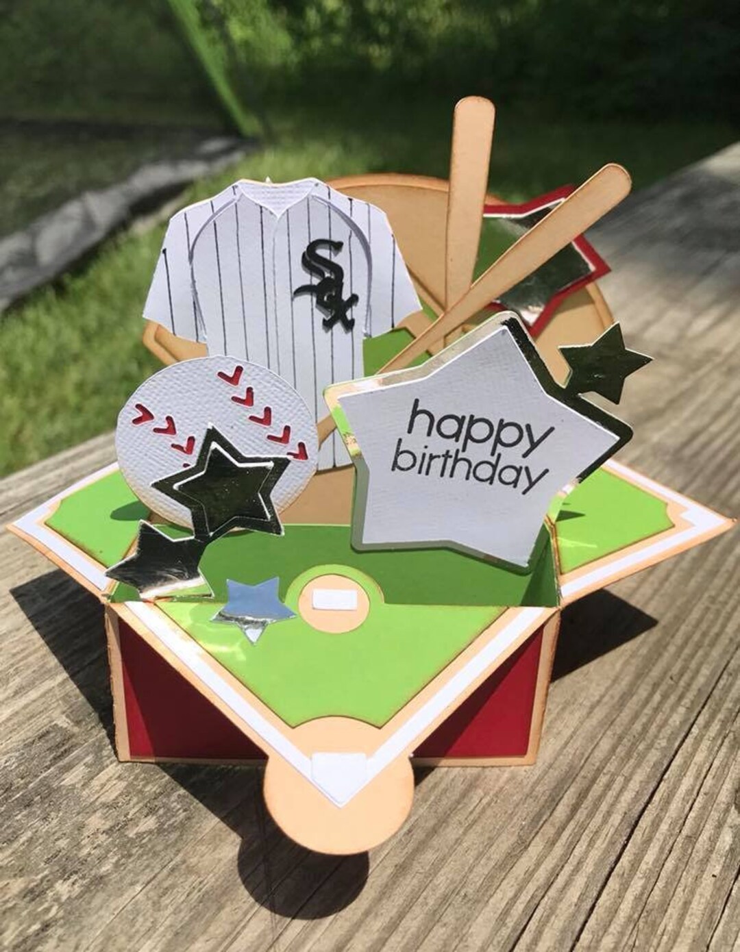3D Pop up White Sox Birthday Card, Baseball Card, Chicago White Sox, Etsy