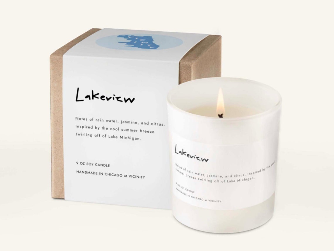 Chicago Neighborhood Candle Lakeview Etsy