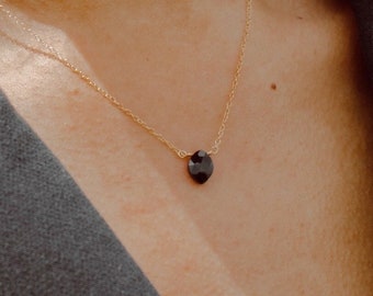 Onyx Drop Necklace, 14K Gold Filled, Sterling Silver