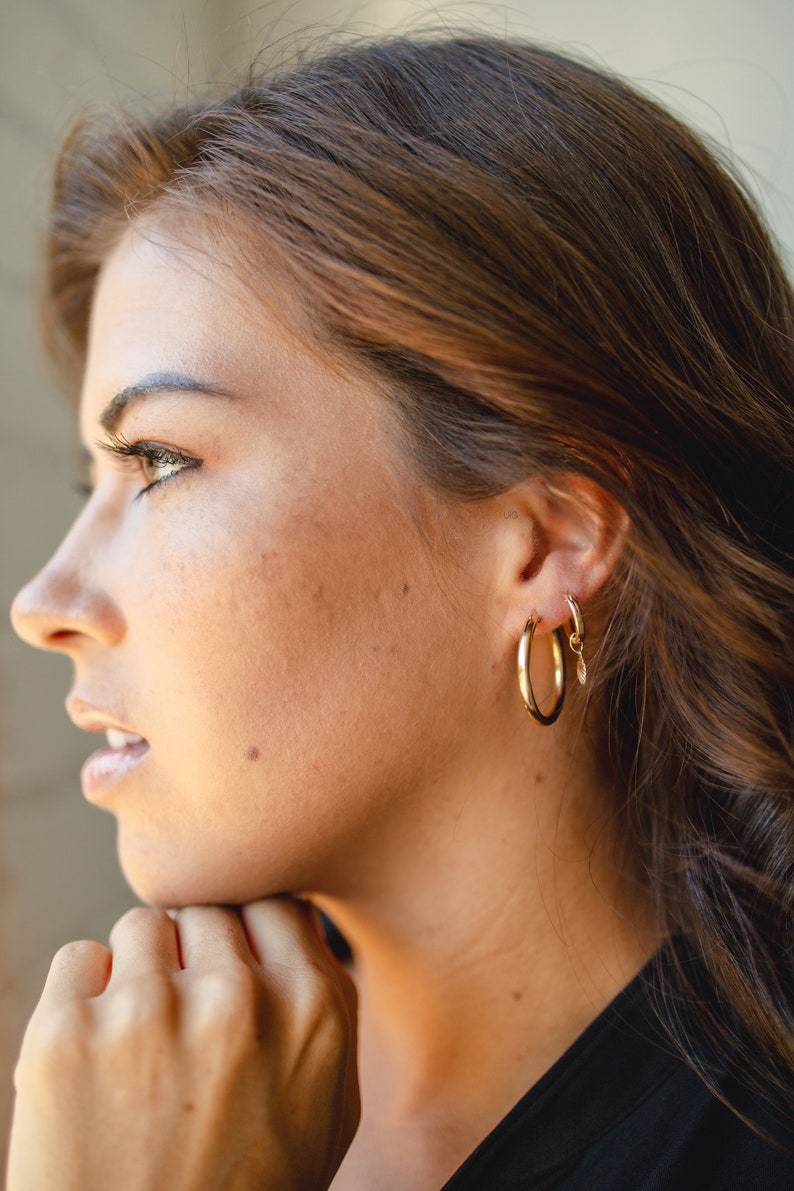 Hoops, Small, Large, XL, Chunky, Claspable, Gold Filled, Sterling Silver, Earrings image 1