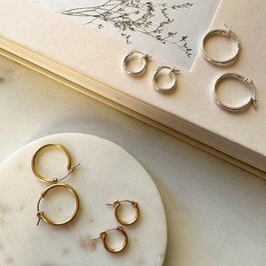 Hoops, Small, Large, XL, Chunky, Claspable, Gold Filled, Sterling Silver, Earrings image 3