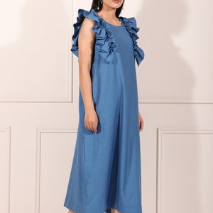 Solid Summer Cotton Blooming midi dress image 9