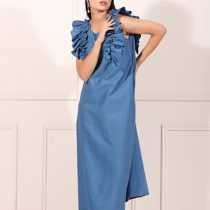 Solid Summer Cotton Blooming midi dress image 1