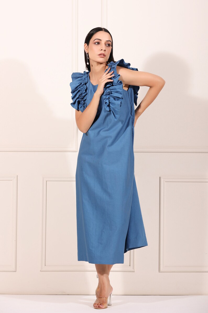 Solid Summer Cotton Blooming midi dress image 1