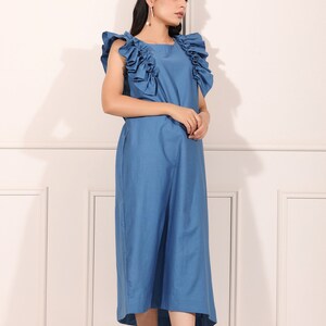 Solid Summer Cotton Blooming midi dress image 2