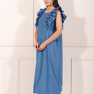 Solid Summer Cotton Blooming midi dress image 8