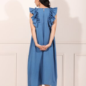 Solid Summer Cotton Blooming midi dress image 10