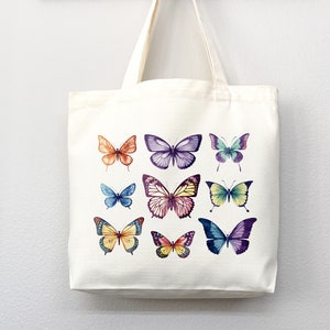 Butterfly Tote Bag, Butterfly Bag, tote bag canvas,eco friendly bag,aesthetic tote,reusable bag,cottagecore bag,butterfly gift,cute tote bag