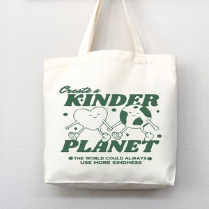 Eco friendly bag, Kinder Planet Bag, reusable bag, thank you bag, Grocery bag,grocery tote,aesthetic tote bag,everyday bag, school tote bag