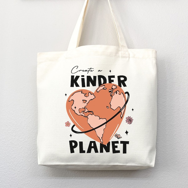 Eco friendly bag, Kinder Planet Bag, reusable bag, thank you bag, Grocery bag,grocery tote,aesthetic tote bag,everyday bag, school tote bag