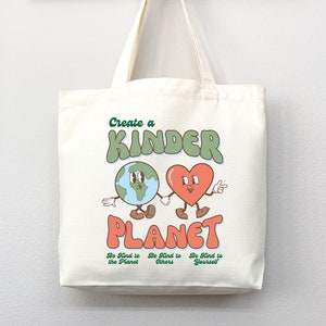 Eco friendly bag, Kinder Planet Bag, reusable bag, thank you bag, Grocery bag,grocery tote,aesthetic tote bag,everyday bag, school tote bag