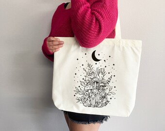 Celestial Canvas Tote Bag Moon Lover Star Gift Everyday Tote