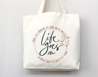 KPop &#39;Life Goes On&#39; Tote Bag: Army Merch
