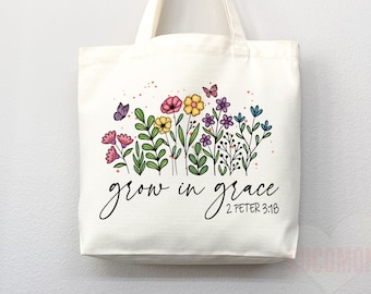 Faith Tote Bag Christian Tote Bag Canvas Gift Religious Gift Scripture Gift Bible Verse Christian Girl Gift Church Gift School Tote Shopper