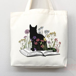 Cat Mom Tote Bag Book Lover Gift For Cat Mom Animal Lover Tote Shopper Cat Lover Bag New Cat Mom Gift for Her Kitten Mom Tote Women's Tote