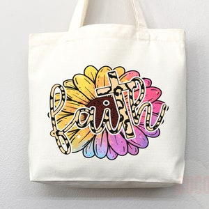 Faith Tote Bag Christian Tote Bag Canvas Gift Religious Gift Scripture Gift Bible Verse Christian Girl Gift Church Gift School Tote Shopper
