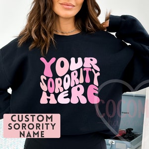 Custom Sorority Sweatshirt Gift Rush Initiation Bid Day Big Little Sweatshirt Sweater Gift Custom Name Sorority Gift College Custom Sweater