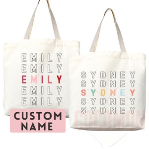 Sac prénom personnalisé Sac fourre-tout prénom personnalisé Cabas personnalisé pour femme Sac cadeau prénom personnalisé pour elle Cadeau personnalisé pour elle Sac réutilisable