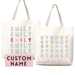 Personalized Name Bag Custom Name Tote Bag Custom Tote Shopper Women Bag Customized Name Gift For Her Personalized Gift For Her Reusable Bag