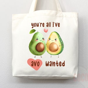 Cute Avocado Tote Bag Avocado Lover Gift Spring Tote Shopper Summer Bag Eco Friendly Bag Reusable Grocery Tote Cute Tote Farmers Market Bag