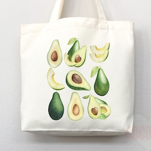 Cute Avocado Tote Bag Avocado Lover Gift Spring Tote Shopper Summer Bag Eco Friendly Bag Reusable Grocery Tote Cute Tote Farmers Market Bag