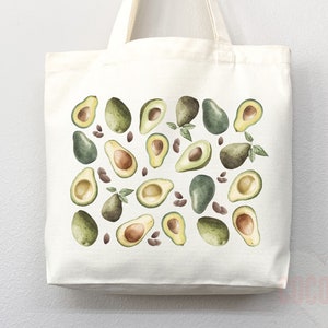 Cute Avocado Tote Bag Avocado Lover Gift Spring Tote Shopper Summer Bag Eco Friendly Bag Reusable Grocery Tote Cute Tote Farmers Market Bag