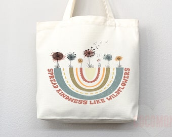 Kindness Tote Bag Canvas Womens Tote For Her Cute Tote Bag Reusable Bag Grocery Tote Shopper Aesthetic Tote Everyday Tote Eco Friendly Bag