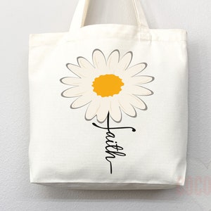 Faith Tote Bag Christian Tote Bag Canvas Gift Religious Gift Scripture Gift Bible Verse Christian Girl Gift Church Gift School Tote Shopper