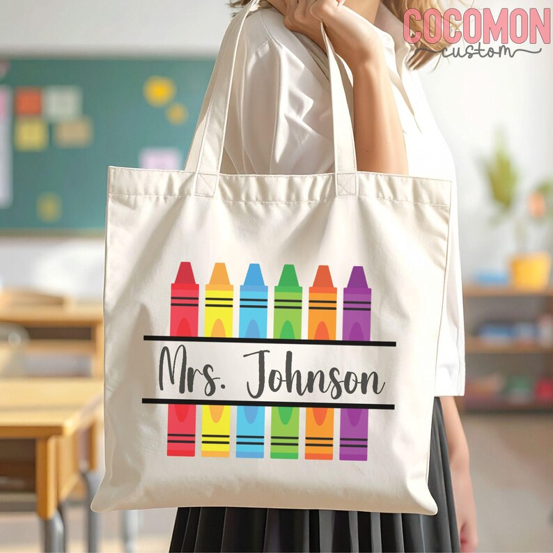 Personalized Teacher Tote Bag Custom Teacher Tote Bag Custom Teacher ...