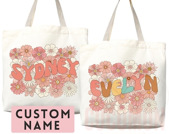 Personalized Name Bag Custom Name Tote Bag Custom Gift Bridesmaids Bag Gift Tote Shopper Women Bag Customized Name Personalized Gift For Her