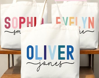 Personalized Name Bag Custom Name Tote Bag Custom Gift Bridesmaids Bag Gift Tote Shopper Women Bag Customized Name Personalized Gift For Her
