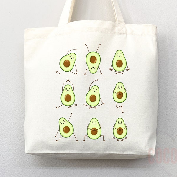 Cute Avocado Tote Bag Avocado Lover Gift Spring Tote Shopper Summer Bag Eco Friendly Bag Reusable Grocery Tote Cute Tote Farmers Market Bag