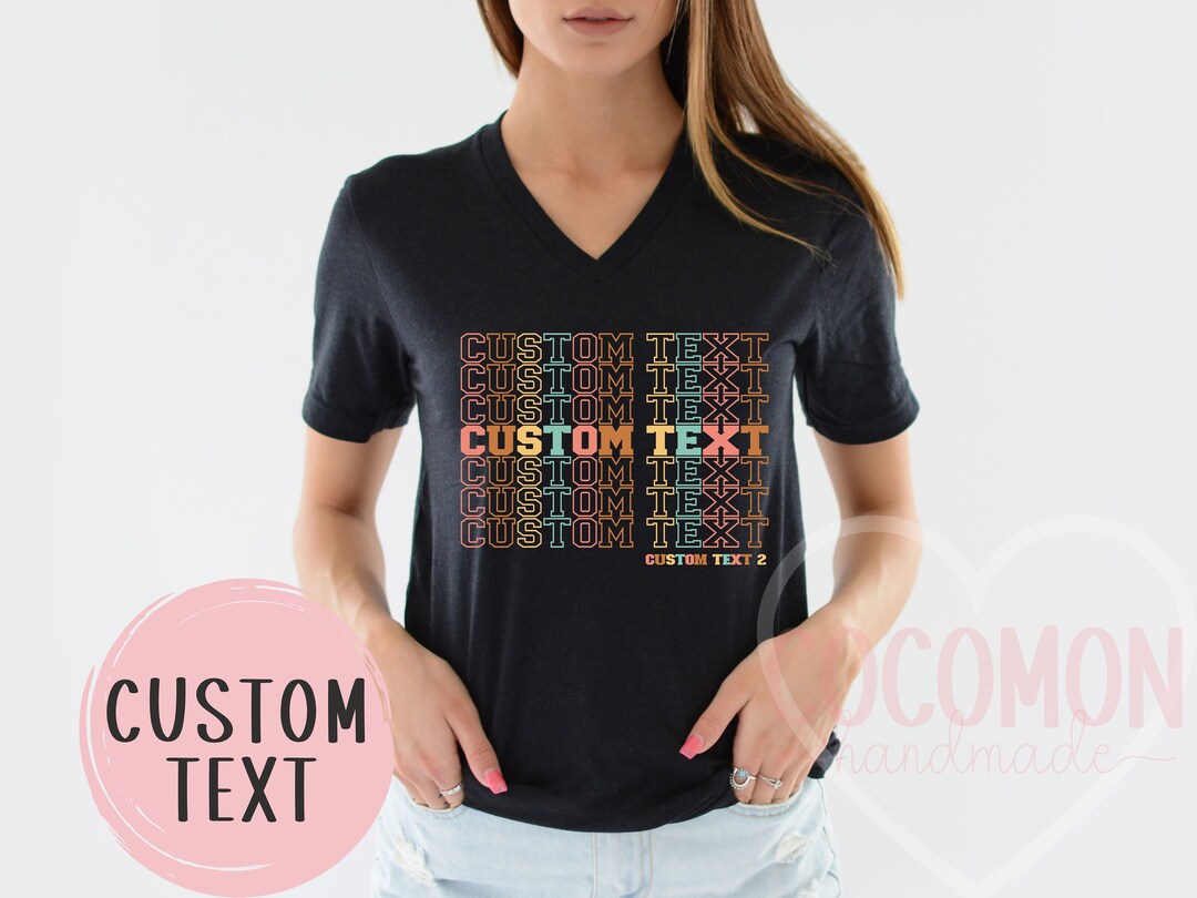 Custom V-neck T-shirt Personalized Gift Vneck Tshirt Custom Gift for ...