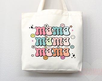 Personalized Mom Tote Bag | Mom Life Canvas Tote Bag