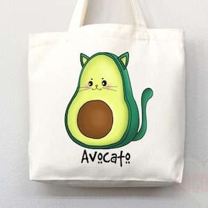 Cute Avocado Tote Bag Avocado Lover Gift Spring Tote Shopper Summer Bag Eco Friendly Bag Reusable Grocery Tote Cute Tote Farmers Market Bag
