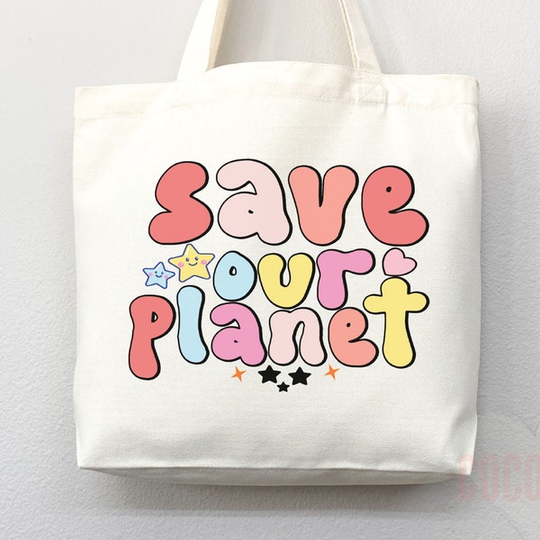 Create A Kinder Planet Tote Bag Canvas Women Tote For Her Cute Tote Bag Reusable Bag Grocery Tote Shopper Everyday Tote Bag Eco Friendly Bag