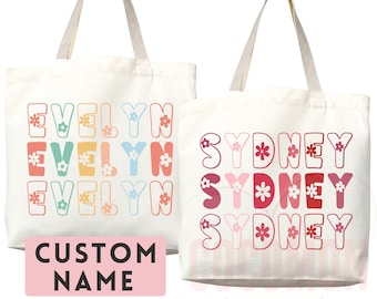 Personalized Name Bag Custom Name Tote Bag Custom Gift Bridesmaids Bag Gift Tote Shopper Women Bag Customized Name Personalized Gift For Her
