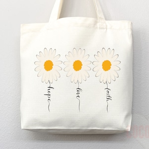 Faith Tote Bag Christian Tote Bag Canvas Gift Religious Gift Scripture Gift Bible Verse Christian Girl Gift Church Gift School Tote Shopper