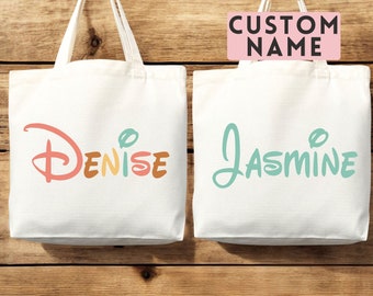 Personalized Name Bag Custom Name Tote Bag Custom Gift Bridesmaids Bag Gift Tote Shopper Women Bag Customized Name Personalized Gift For Her