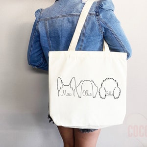 Personalized Dog Mom Tote Bag Custom Dog Lover Gift Tote Bag Reusable ...