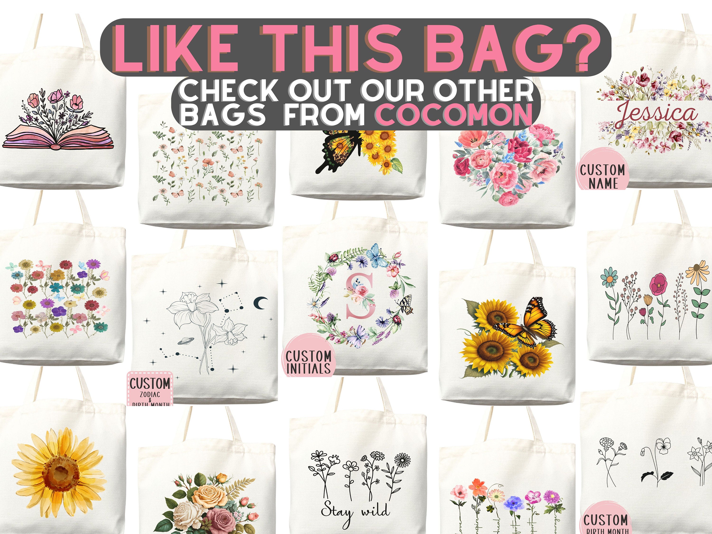 Cute Canvas Flowers Tote Bag – Creatfunny