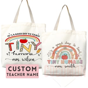 Teacher Appreciation Gift Tote Bag Canvas Custom Teacher Gift Personalized School Bag Gifted Teacher Tote Reusable Bag School Campus Bag