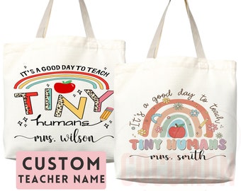 Teacher Appreciation Gift Tote Bag Canvas Custom Teacher Gift Personalized School Bag Gifted Teacher Tote Reusable Bag School Campus Bag