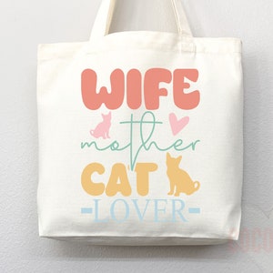 Katzen Mama Baumwolltasche - Eco Beutel Mit Langen Henkeln Für Katzenliebhaber