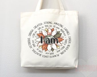 Faith Tote Bag: Christian Scripture Canvas Shopper